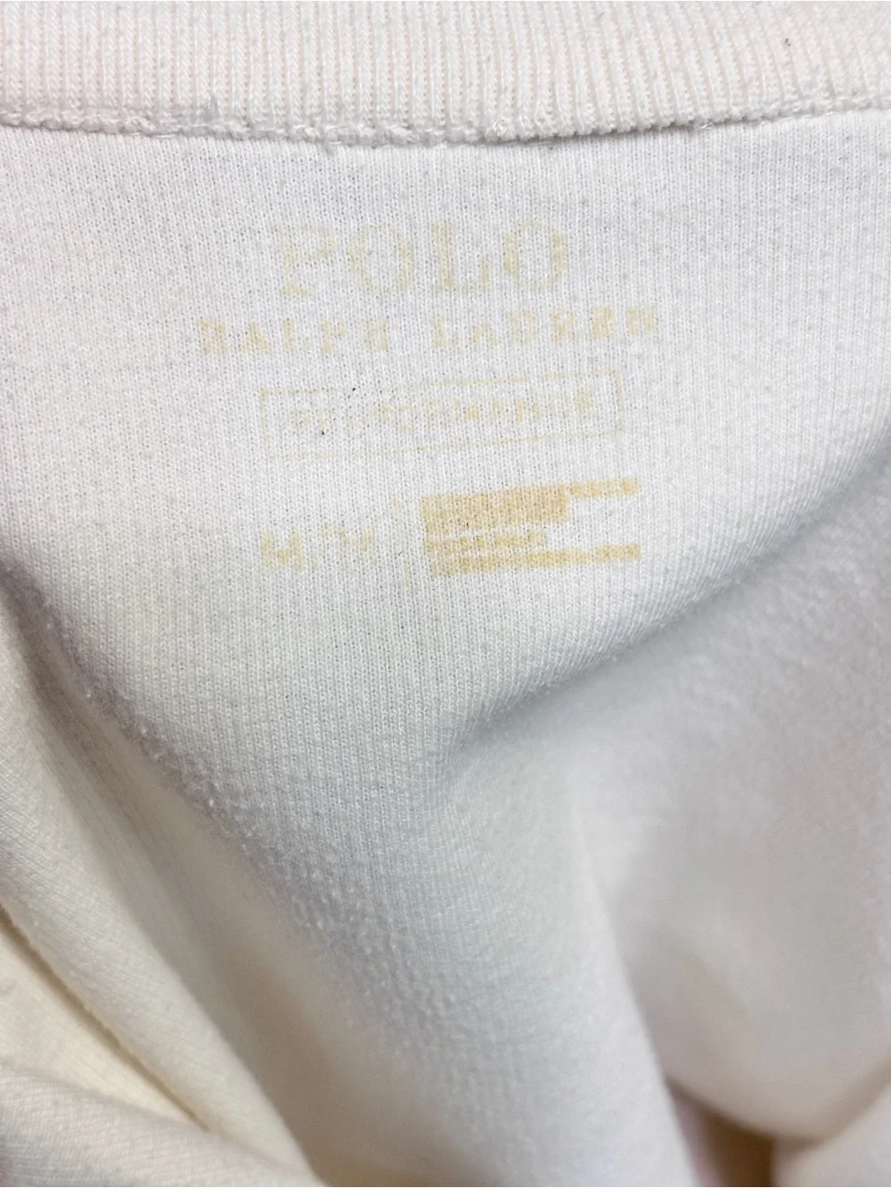 POLO RALPH LAUREN Cream Full Zip Performance Track Jacket Size Medium